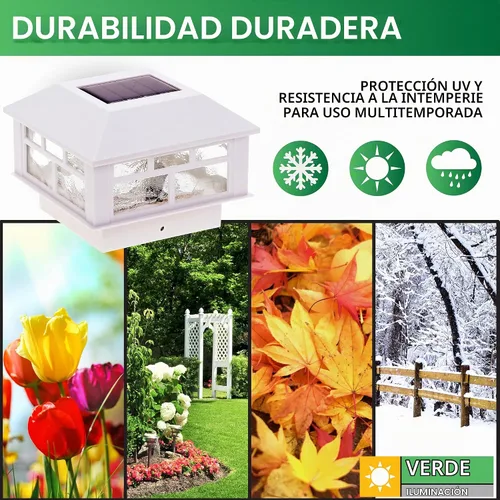 Vista 6 de GreenLighting - Luces solares modernas para punta de poste que se ajustan a 4 x 4 de madera, 4 x 4 y 5 x 5 de PVC/vinilo para exteriores Blanco