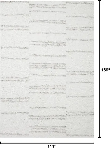 Vista 2 de Loloi Bliss Shag Alfombra de área blanca/gris de 9'-3" x 13