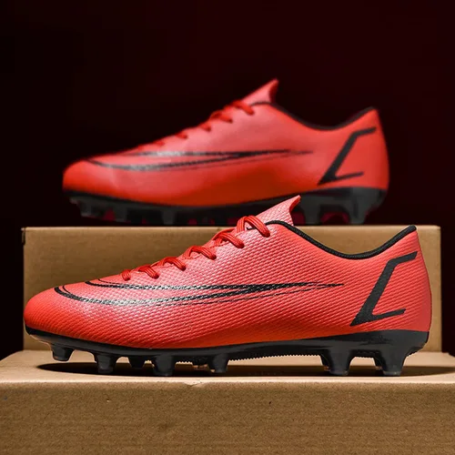 Vista 4 de ASOCO DREAM Zapatos de fútbol para hombre, zapatos de fútbol de suelo firme, zapatos de fútbol profesionales de caña baja, zapatos de fútbol