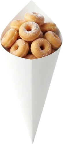 Vista 11 de Conetek - Conos de papel negros de 10 pulgadas para aperitivos, ecológicos: Perfectos para aperitivos, conos de papel aptos para alimentos Estampado