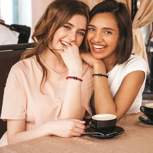 Vista 3 de PANSHI Couples Initial Bracelets for Women Men Boyfriend Girlfriend Best Friends Bff Valentines Day Wedding Anniversary Birthday Gifts
