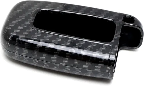 Vista 4 de iJDMTOY - Carcasa para llavero con patrón de fibra de carbono, color negro brillante, compatible con Hyundai Veloster, Sonata, Elantra, Genesis, Kia