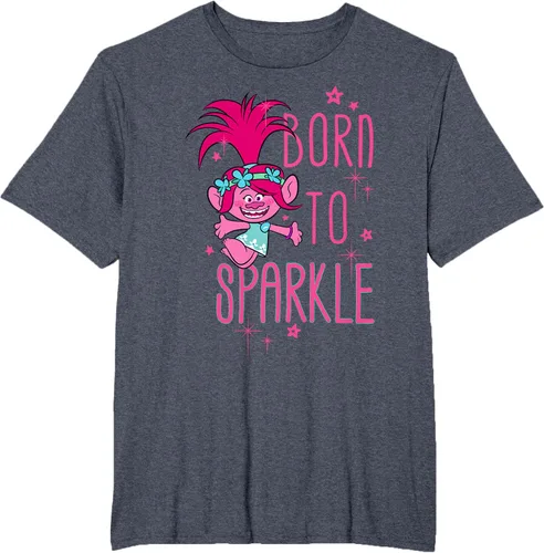 Vista 78 de DreamWorks Trolls Camiseta Born to Sparkle Negro