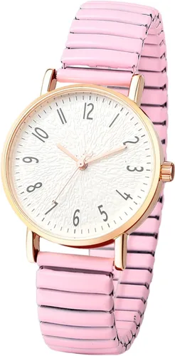 Vista 10 de OIDEA Relojes de mujer con correa elástica: relojes de pulsera de gran tamaño con números arábicos analógicos de cuarzo para mujer, banda elástica