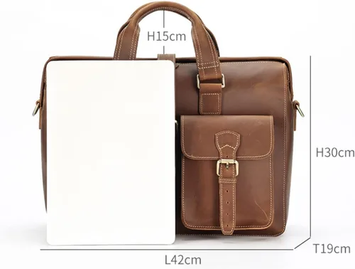 Vista 2 de Ztimi Men's Office Bags Laptop Bags Business Work Bags Leather Messenger Bags Handbags Handbags