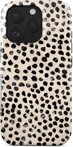 Vista 41 de BURGA - Funda p/teléfono compatible con iPhone 13 Pro, carcasa rígida híbrida de 2 capas + Funda protectora de silicona, almendras latte a lunares