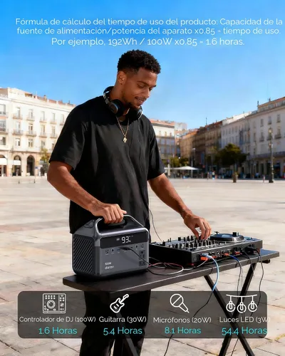 Vista 5 de DARAN Generador solar de 192 Wh con panel solar incluido, estación de energía portátil, batería LFP de 300 W y tomas de corriente alterna de 110