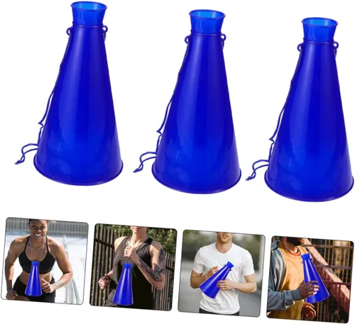 Vista 2 de Sosoport Cheer Megáfono - Juego de 4 cuernos de plástico para niños, juegos deportivos, fiestas, fútbol