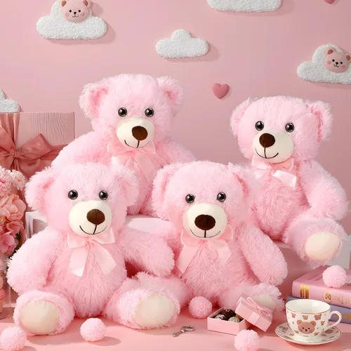 Vista 14 de Civaner Paquete de 4 osos de peluche de 14 pulgadas, lindos osos suaves, regalos a granel para mujeres, mejores amigas y novias (azul)