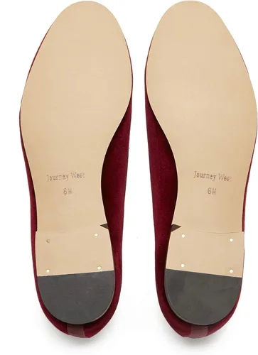 Vista 5 de Journey West Mocasines planos de terciopelo para mujer con bordado para fumar