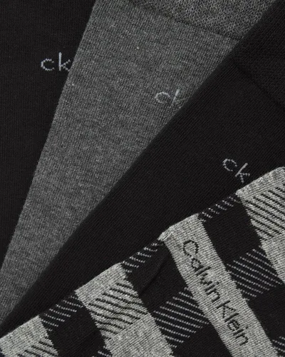 Vista 5 de Calvin Klein Calcetines de vestir para hombre - Calcetines de rayas de mezcla de algodón (paquete de 4)