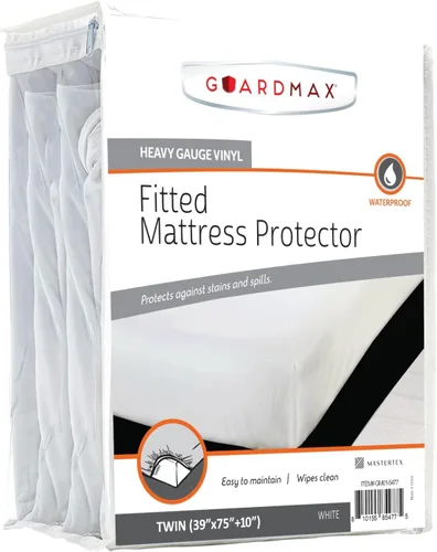 Vista 18 de Guardmax Protector de colchón de punto de punto tamaño individual XL, funda de colchón impermeable y a prueba de ácaros con bolsillos elásticos