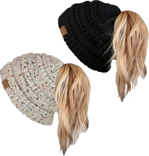 Vista 171 de Funky Junque - Gorro para mujer con ranura para cola de caballo