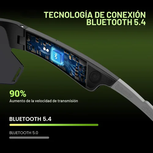 Vista 4 de Blackview - Lentes de sol Bluetooth, protección UV400, micrófono y altavoces integrados, compatible con asistente de voz, Bluetooth 5.4, lente D2