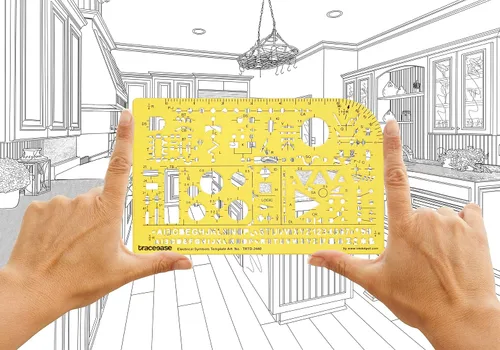 Vista 3 de Traceease Plantilla de dibujo eléctrico de símbolos eléctricos Plantilla de dibujo, regla de medición de plantilla de diseño