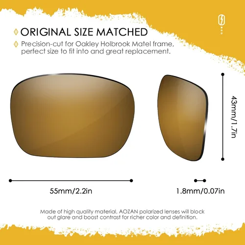 Vista 34 de Lentes de repuesto ANSI Z87.1 para gafas de sol Oakley Holbrook Metal OO4123