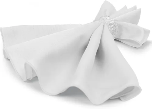 Vista 7 de Ultimate Textile -1 docena - Reversible Shantung Satin - Majestic - Servilletas de tela Majestic de 17 x 17 pulgadas, color blanco