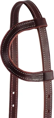 Vista 3 de Weaver Leather Latigo - Cabezada plana de piel deslizante, color borgoña, talla única
