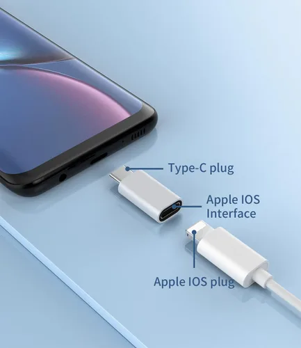 Vista 3 de Paquete de 3 adaptadores Lightning hembra a USB-C macho, tipo de carga para iPhone 11, iPad Pro, Samsung Galaxy S20, Note 10, LG V50, HTC U12, Nexus