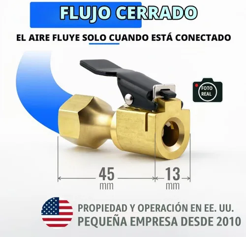 Vista 6 de Chuck Mates Premium - Portabrocas inflador de neumáticos NPT de conexión rápida de 1/4 pulgadas con SimpleSeal, tipo cerrado (paquete de 1)
