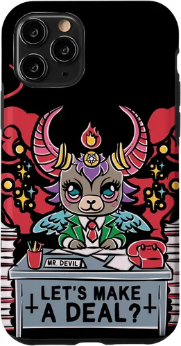 Vista 27 de Funda para iPhone 16 Kawaii Pastel Goth Make A Deal Baphomet Aesthetic Nu Cute Case