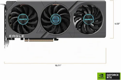 Vista 8 de GIGABYTE - Tarjeta gráfica GeForce RTX 4060 Eagle OC 8G, 3 ventiladores WINDFORCE, 8 GB 128 bits GDDR6, tarjeta de video GV-N4060EAGLE OC-8GD