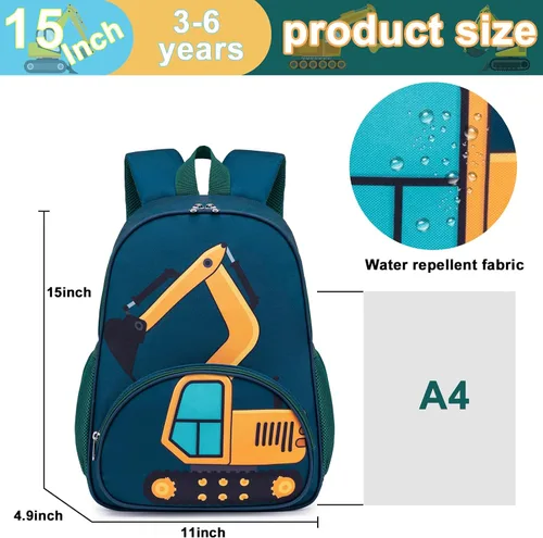Vista 4 de LOIDOU Mochila para niños y niñas, mochilas preescolares para niños, bolsas escolares para jardín de infantes, juego de mochila para niños pequeños