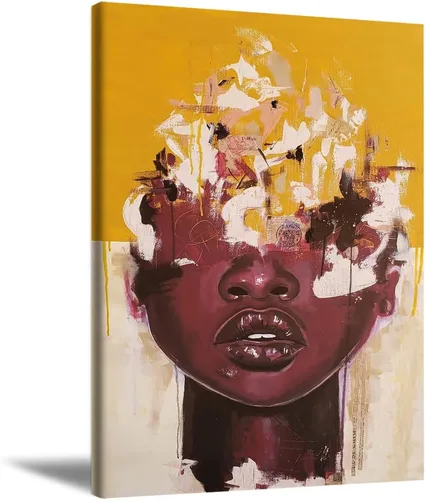 Vista 9 de Arte de pared de mujer negra, pinturas de reina negra para paredes, póster motivacional de niña negra, decoración de pared para pared, lienzo