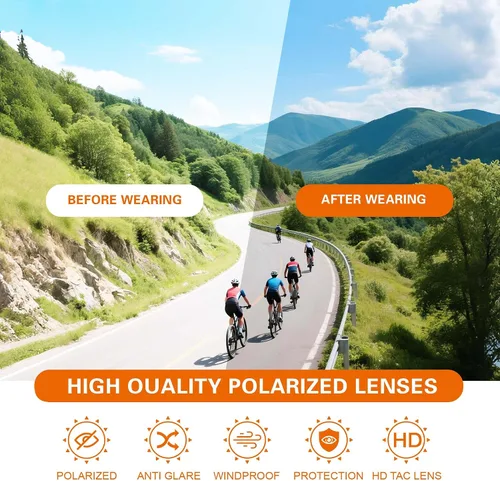 Vista 4 de suoso Gafas de sol deportivas polarizadas para hombres: Mujeres Protección UV Jóvenes Ciclismo Correr Béisbol Gafas de Sol Gafas de Soft