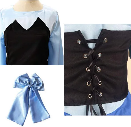 Vista 4 de Ainiel Vestido de cosplay para mujer, vestido de fiesta de princesa, color azul