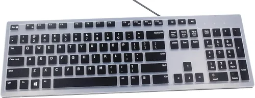 Vista 9 de Protector de teclado de silicona antipolvo transparente compatible con Dell KB212-B, KB4021, 2GR91, 4G481, PC de escritorio delgado USB de 104