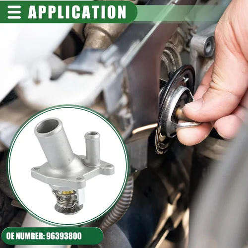 Vista 3 de Motoforti Termostato de salida de agua, conjunto de carcasa del termostato del refrigerante del motor, para Chevrolet Epica 2004-2006, metal