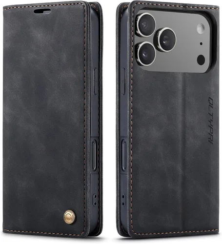 Vista 28 de QLTYPRI Para iPhone Air Case Wallet Con Tarjetero, Vintage PU Cuero Kickstand Cierre Magnético A Prueba De Golpes Folio Libro Funda Para IPhone 17