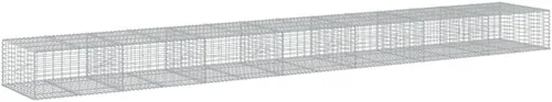 Vista 123 de vidaXL Cesta de gavión con tapa, 39.4 x 19.7 x 39.4 pulgadas, hierro galvanizado rectangular, resistente a la intemperie, montaje sin herramientas