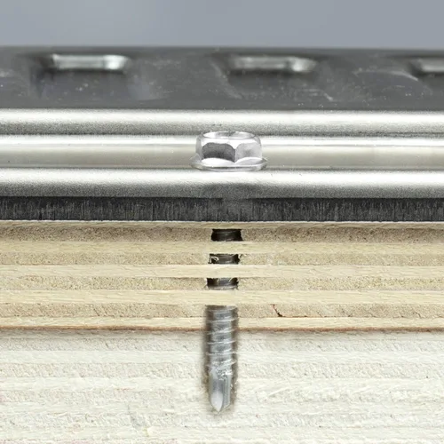 Vista 7 de THE CIMPLE CO Tornillo autoroscante de cabeza combinada #8, 1 pulgada de longitud, acero inoxidable 410 con cabeza hexagonal y Phillips, tornillo