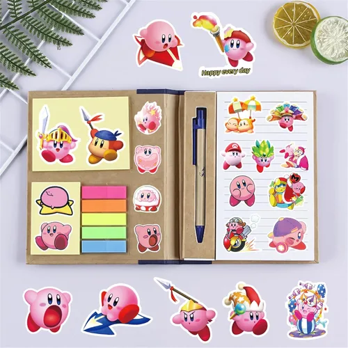 Vista 2 de 100 calcomanías de Kirby de dibujos animados kawaii, impermeables, para automóvil, bicicleta, maleta, botella de agua, teléfono celular, calcomanías