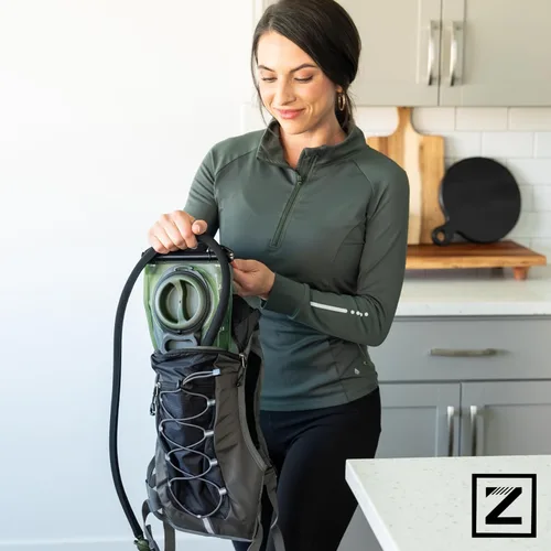 Vista 3 de Zee Best Hygienic Hydration Bladder Hygienic Features: Easy-to Clean, Dual Wide Openings, Multiple Mouthpieces w/ Quick-Connect, BPA-Free, Leakproof