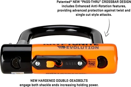 Vista 4 de Kryptonite Evolution Mini-7 - Cerradura en U para bicicleta, grillete de acero de 0.512 in, cable de 4 pies candados para bicicleta