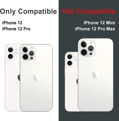 Vista 2 de TORU CX PRO - Funda tipo cartera para iPhone 12 Pro/iPhone 12 Funda protectora a prueba de golpes resistente con tarjetero oculto y ranura