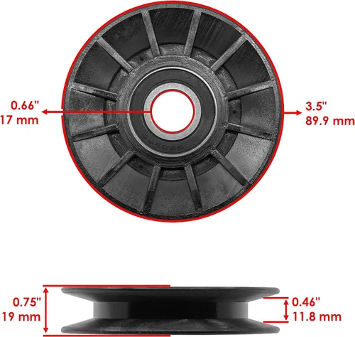Vista 2 de Caltric 756-05024 Polea tensora en V de cubierta compatible con Craftsman compatible con MTD compatible con Cub Cadet compatible con Troy-Bilt