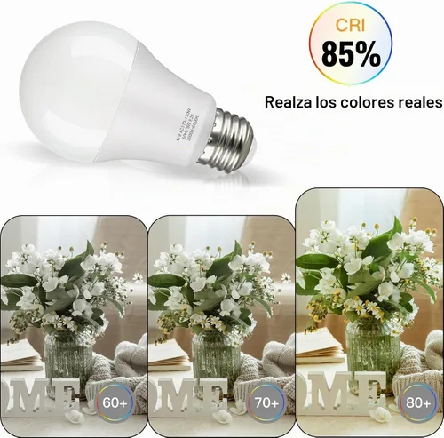 Vista 5 de OUTON Bombilla LED A19 con control remoto, bombilla LED eficiente de 9 W (equivalente a 60 vatios), 810 LM, regulable, 3000K-6000K, base E26 Blanco
