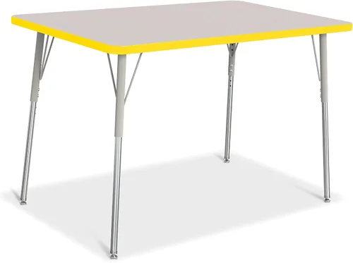 Vista 27 de Berries Mesa rectangular para actividades, altura A, Gris/Negro/Negro, 1