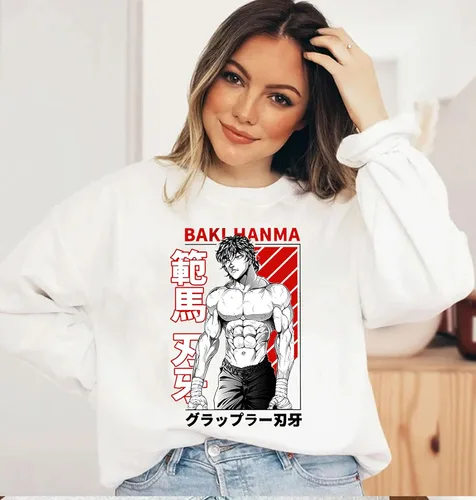 Vista 3 de Camiseta de manga de anime B.AKI con póster de anime Han.m.a Ba.k.i, camiseta unisex para fanáticos del anime de personajes, camiseta juvenil, manga
