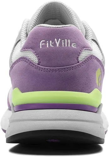 Vista 6 de FitVille Zapatos para caminar extra anchos para mujer, zapatos deportivos anchos para pies planos, fascitis plantar, alivio del dolor en el talón