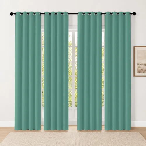 Vista 129 de Cortinas de oscurecimiento de habitación de 84 pulgadas de largo para dormitorio, sala de estar, cortinas térmicas aislantes con ojales