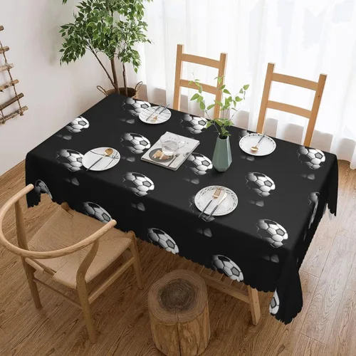 Vista 20 de Mantel rectangular de encaje de poliéster con lunares negros, 54 x 72 pulgadas, resistente a las arrugas, lavable, mantel grueso