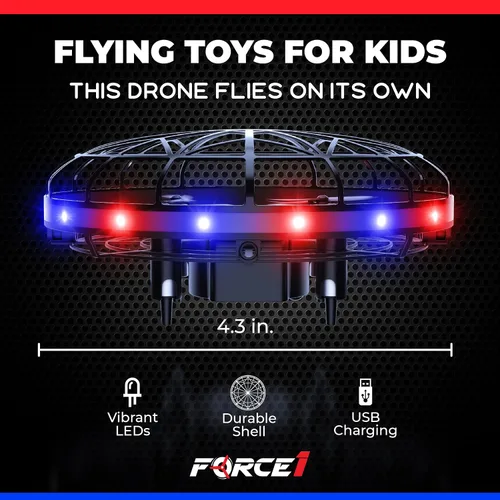 Vista 6 de Force1 Scoot - Dron LED operado a mano para niños o adultos, mini drones con sensor de movimiento manos libres, bola de orbe voladora fácil