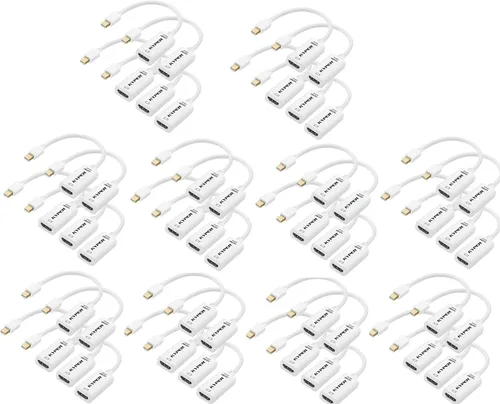 Vista 7 de Kyper USKyper-4777 - Adaptador 4K Mini DisplayPort a HDMI, 4K @30Hz Mini DP/Thunderbolt 2 a HDMI, chapado en oro, compatible con MacBook Air/Pro
