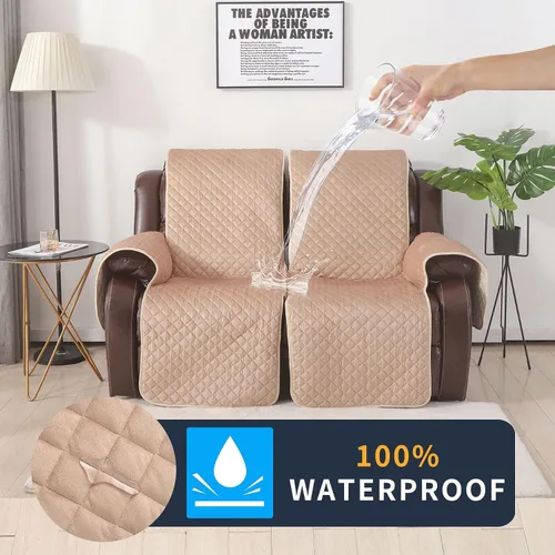 Vista 2 de Fundas de terciopelo reclinables antideslizantes, impermeables, grandes para sillas reclinables, para sillas de cuero, funda de sofá reclinable
