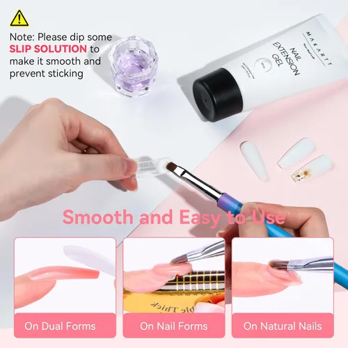 Vista 5 de Makartt - Gel de uñas de polietileno, 1.7 oz (50 ml), extensión para manicura francesa, constructor, fortalecedor, larga duración, fácil de usar